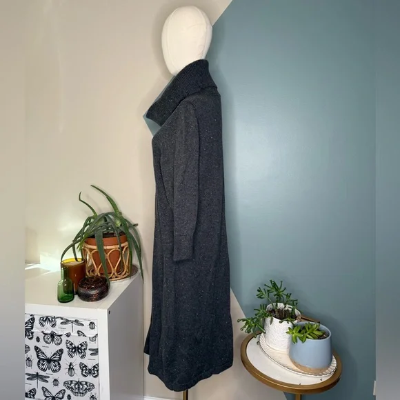 Talbots 1X Charcoal Speckled Knit Turtleneck Sweater Dress Stretch - Picture 3 of 12